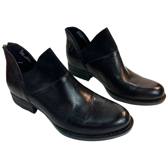 BORN KARAVA BLACK LEATHER DISTRESSED BOOTS WOMEN'S SIZE: 7 NEW - Picture 4 of 13